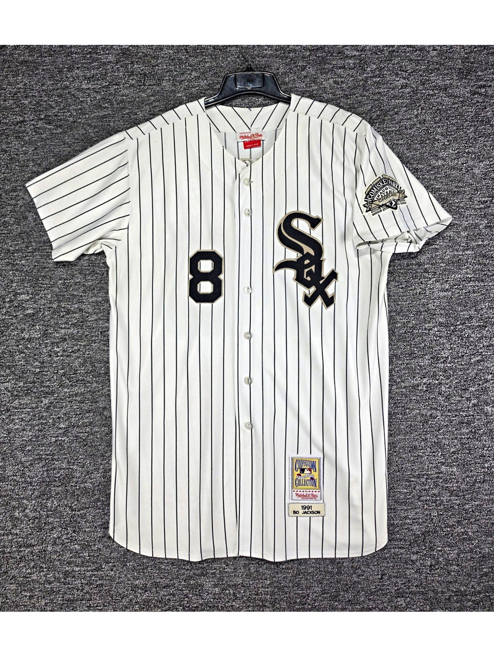 Mitchell & Ness Chicago White Sox 1991Bo Jackson #8 Pinstripe Jersey White (4XL)